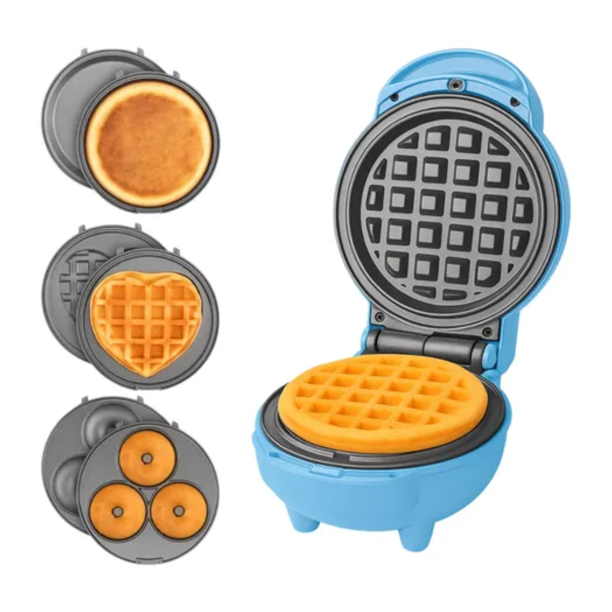 Mini waflera antiadherente 3 en 1