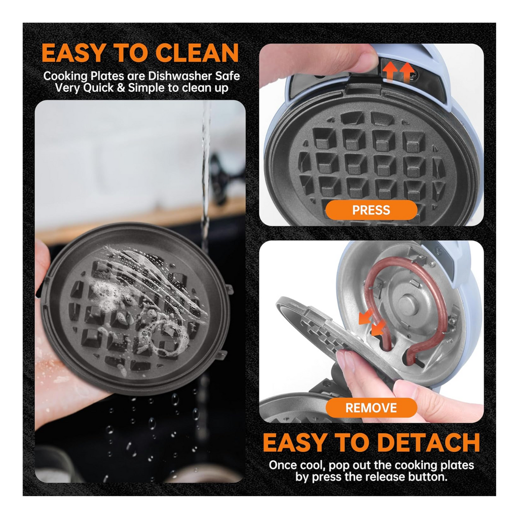 Mini waflera antiadherente 3 en 1